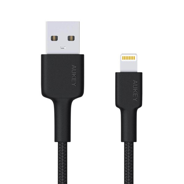 Cablu Lightning la USB-A CB-AL05, 2 m, MFi, Apple, împletit din nailon, negru