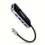 HMC-6H4A Hub portabil 4x USB-A + HDMI, USB-C 3.2 Gen 1, PD 100W, cablu USB-C 20cm