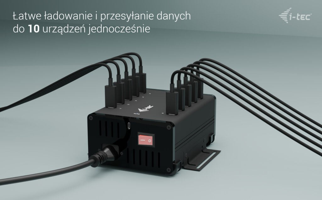 !i-tec Hub de încărcare și date USB-C/USB-A metalic 15W per port 10x USB-C
