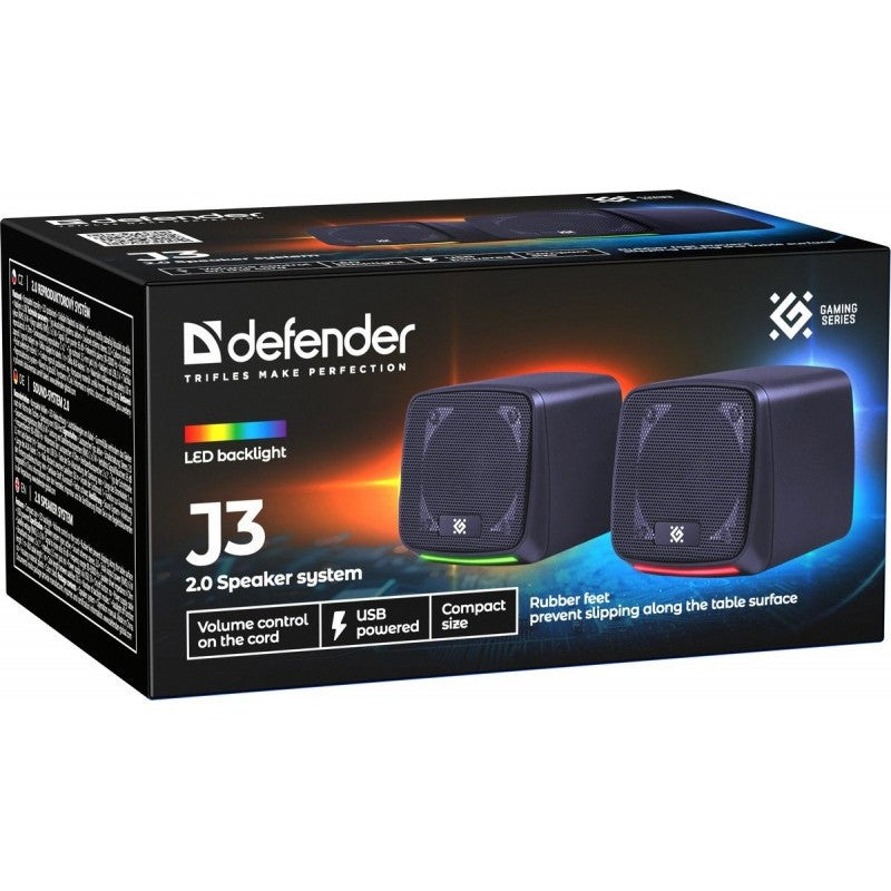 Boxe computer J3 2.0 6W LED USB, negre