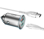 Încărcător auto 45W 1xUSB-C+USB-A