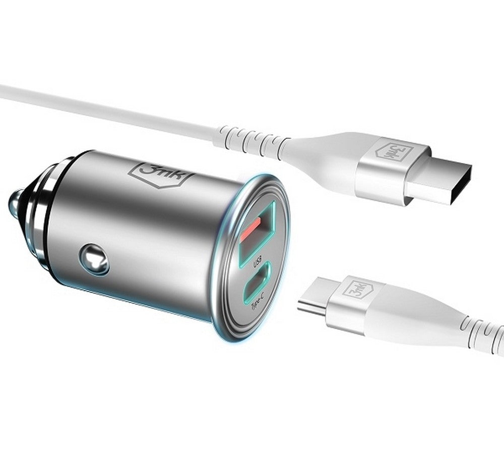 Încărcător auto 45W 1xUSB-C+USB-A