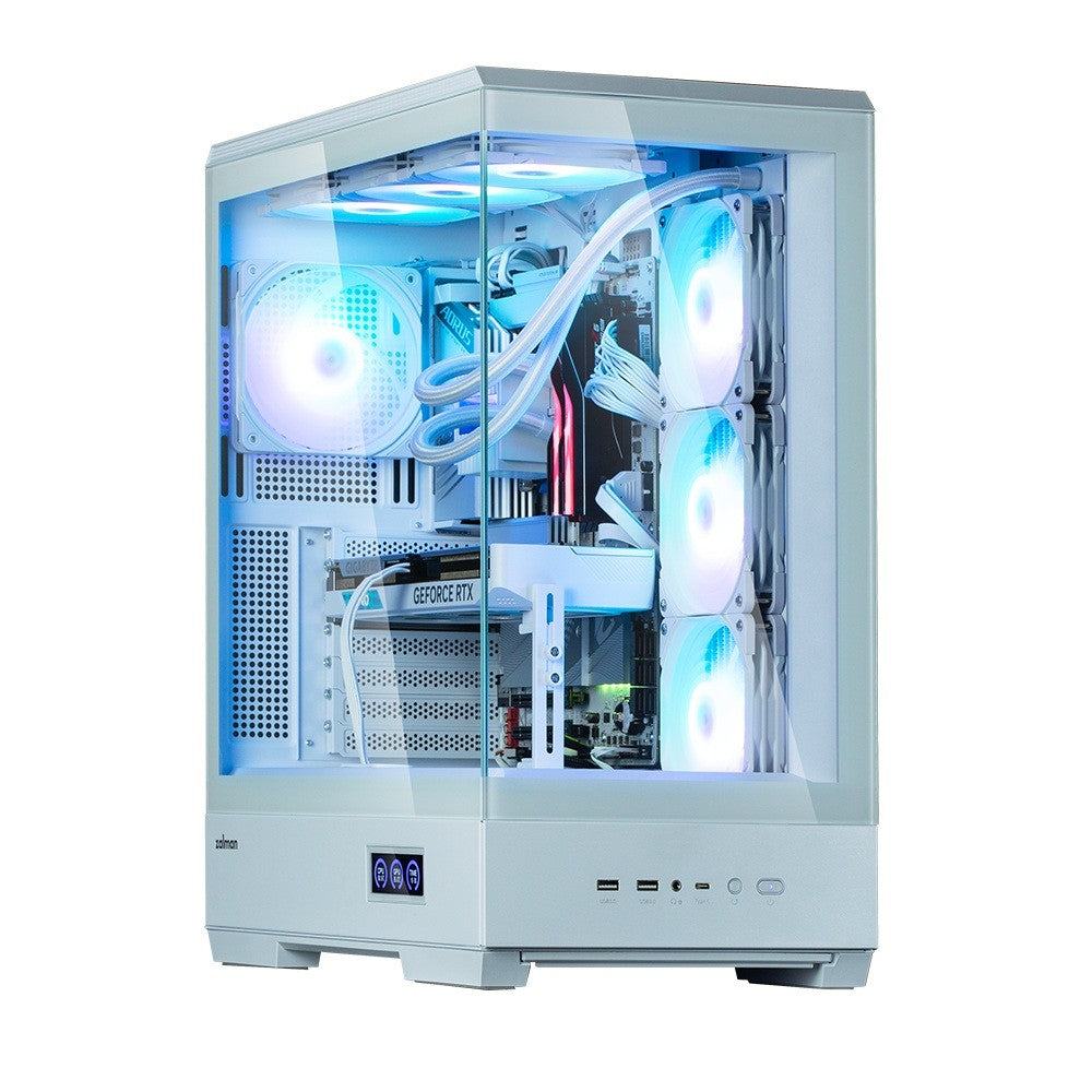 Obudowa P50 DS Alb Mid-Tower cu 4 ventilatoare ARGB
