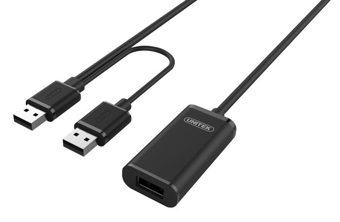 Cablu prelungitor activ USB 2.0, 20m, Y-279 negru