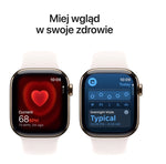 Carcasă din titan auriu de 46 mm pentru ceasuri seria 11 GPS + Cellular, curea sport roz pal - mărimea S/M