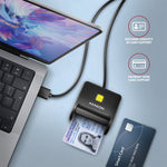 Cititor de carduri de identitate USB CRE-SM3N, cablu de 1,3 m