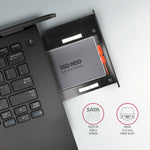 Ramă RSS-CD09 pentru slot SSD-HDD de 2,5" pentru DVD, aluminiu LED de 9,5 mm