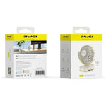 Mini ventilator de birou F45 cu clips 1200mAh alb