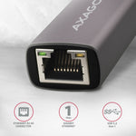 Adaptor Gigabit Ethernet ADE-TR, USB-A 3.2 Gen 1, Instalare automată, Metal, Gri titan