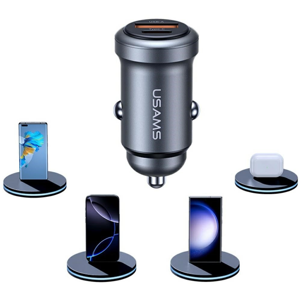 Încărcător auto USB-A/USB-C de 30 W CC322
