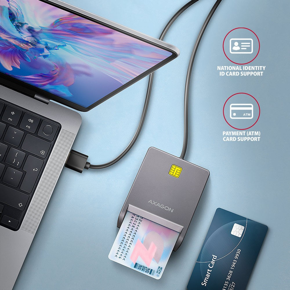 Cititor de carduri USB CRE-SM3T, cablu de 1,3 m