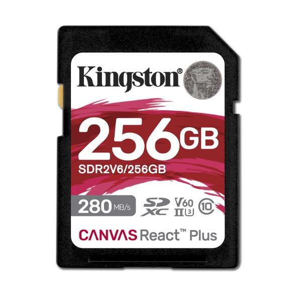 Card de memorie SD React Plus U3 V60 de 256 GB, 280/150/MB/s