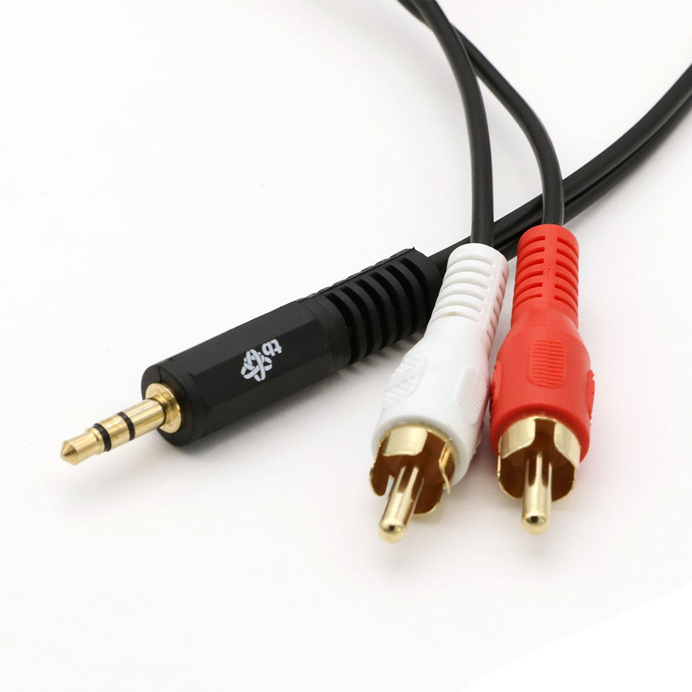 Cablu jack mini 3,5 mm - 2x RCA M/M (cu conectori tip magnetic) 1,5 m