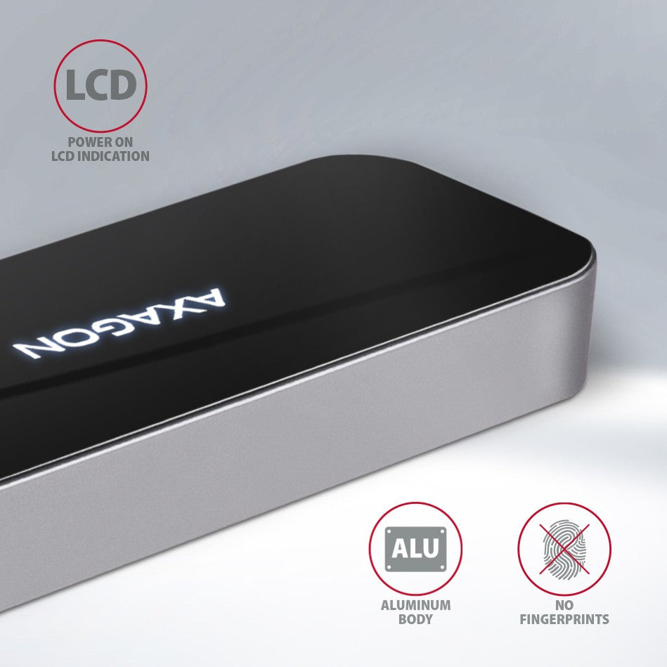 Hub portabil HMC-6GL USB 6 în 1, 5 Gbps, 3x USB-A, HDMI 4K/30Hz, GLAN, PD 100 W, cablu USB-C 20 cm