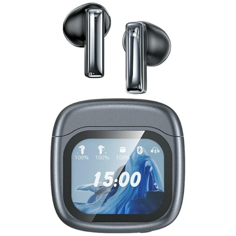 Căști Bluetooth ENC TP100 5.4 TWS LCD, negre