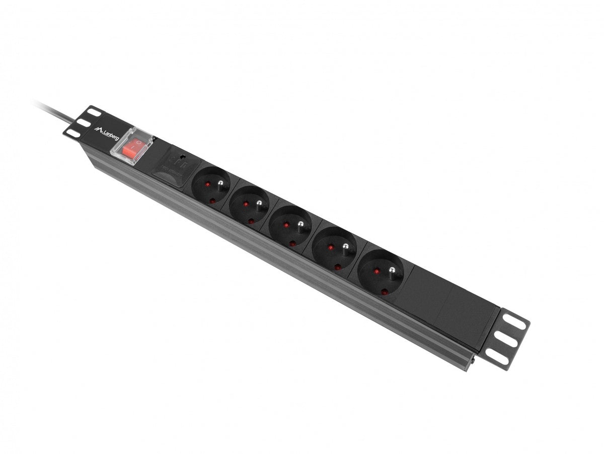 Prelungitor rack PDU 19 inch 1U 16A 5x230V 2m negru C14