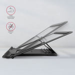 Suport laptop din aluminiu STND-L 10-17.3", 4 unghiuri de înclinare reglabile