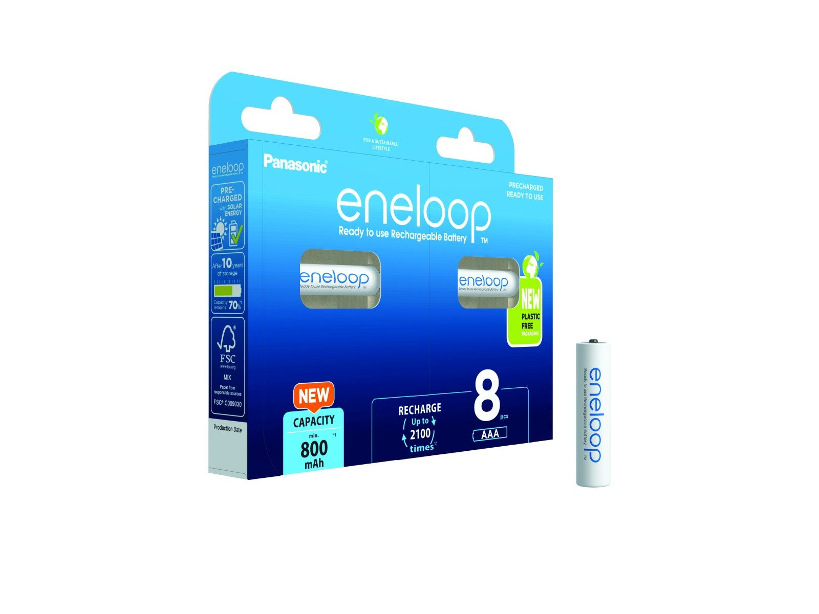 Baterie reîncărcabilă Eneloop AAA 800 mAh, 8 bucăți