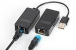 Cablu prelungitor USB 2.0 de mare viteză/extensor peste pereche răsucită UTP Cat.5e/6, până la 50m