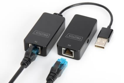 Cablu prelungitor USB 2.0 de mare viteză/extensor peste pereche răsucită UTP Cat.5e/6, până la 50m