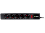 Prelungitor de prize PowerGear 5m negru cu 5 prize