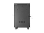Dulap rack negru de podea 19" 24U 600x800 cu uși perforate, LCD (Pachet complet) V2