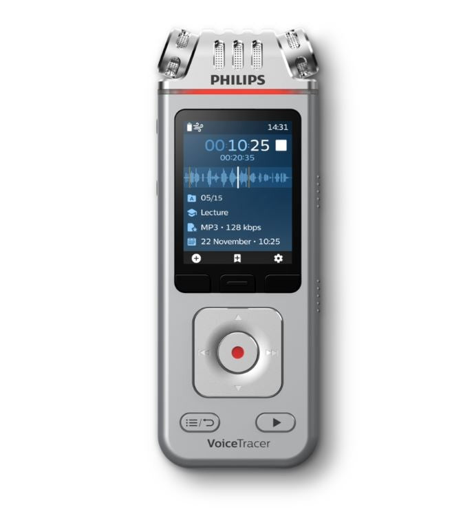 Reportofon DVT4115, memorie 8 GB, USB, microSDHC max. 32 GB, 3 microfoane
