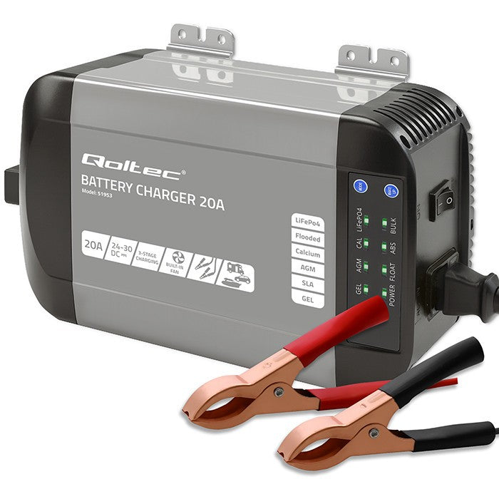 Încărcător inteligent Monolith pentru baterii LiFePO4 AGM GEL SLA | 20A | 24V