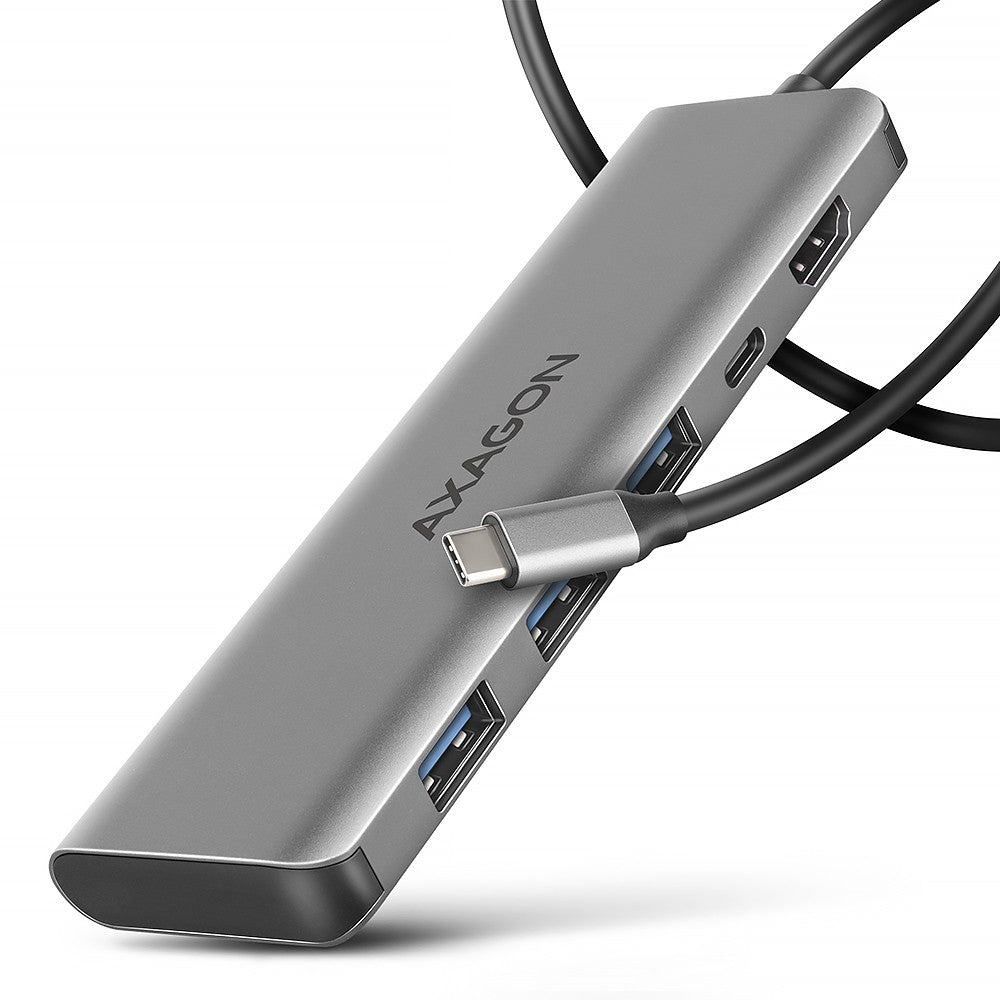 Hub portabil HMC-5H USB 5 în 1, 5 Gbps, 3x USB-A, HDMI 4K/30Hz, PD 100 W, cablu USB-C 100 cm