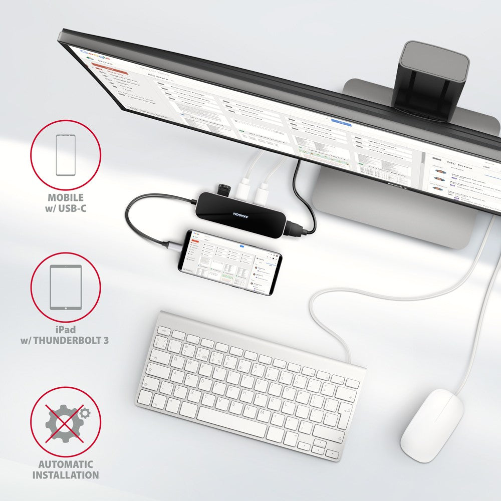 HMC-6H4A Hub portabil 4x USB-A + HDMI, USB-C 3.2 Gen 1, PD 100W, cablu USB-C 20cm