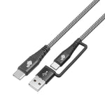 Cablu 2 în 1: USB C - USB C cu conector USB A, 1,2 m
