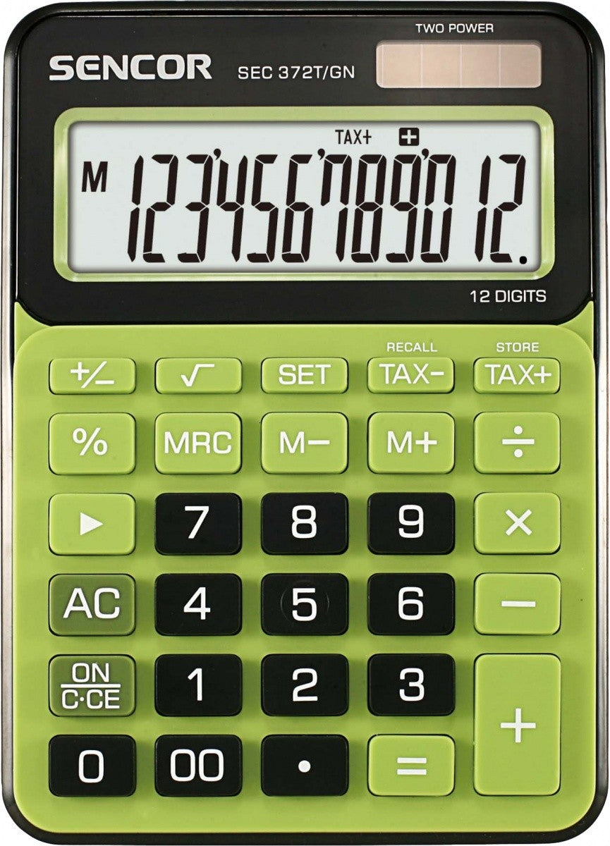 Calculator de birou SEC 372GN, afișaj LCD mare cu 12 cifre