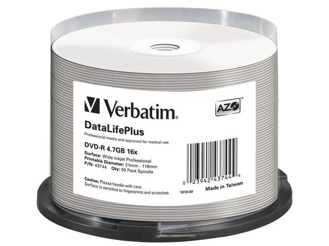 DVD-R 16x 4.7GB 50P CB Printable AZO DL+ Fără ID