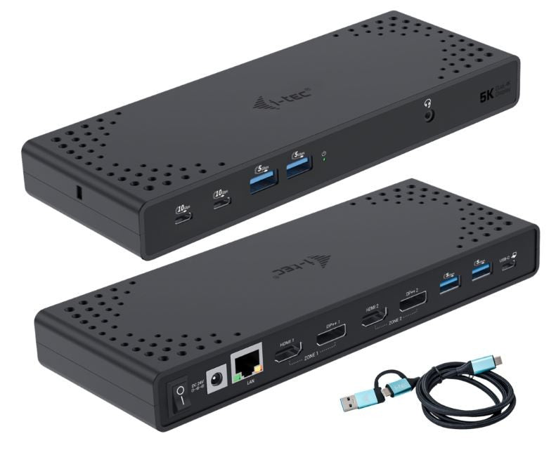 Stație de andocare USB 3.0 / USB-C / Thunderbolt 3 cu afișaj dual Gen2 + alimentare de 100 W