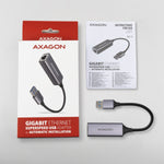 Adaptor Gigabit Ethernet ADE-TR, USB-A 3.2 Gen 1, Instalare automată, Metal, Gri titan