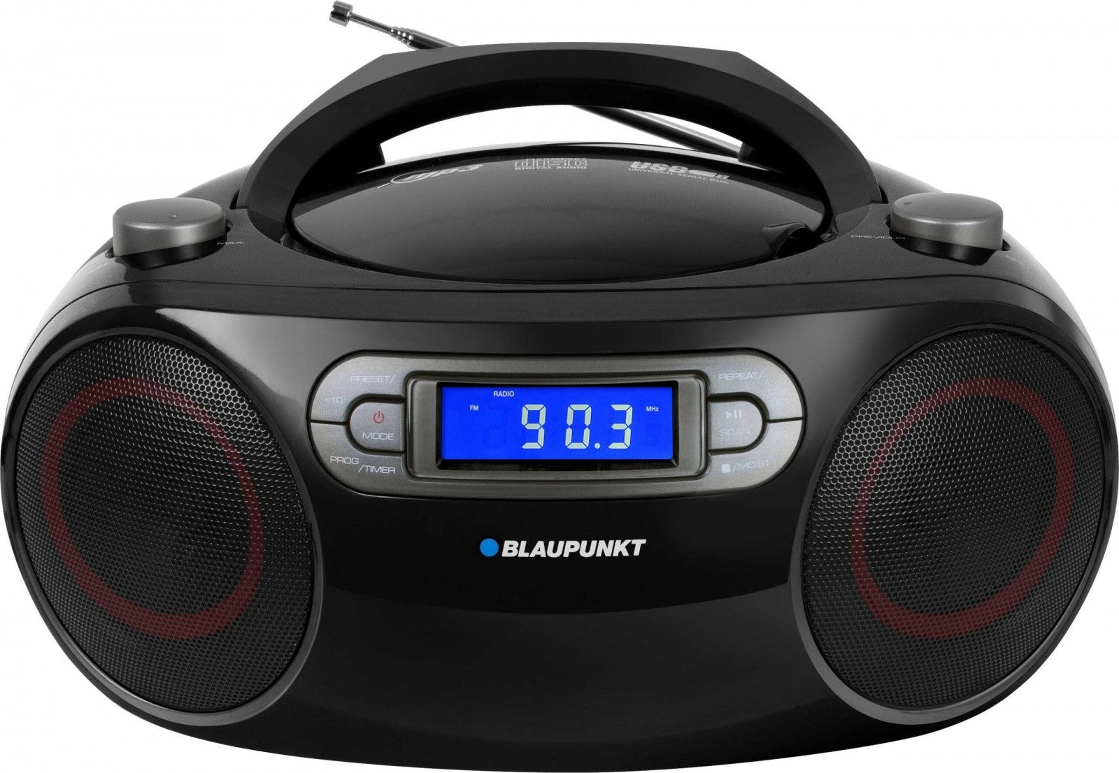 Boombox FM PLL CD/MP3/USB/AUX/Zegar/Alarmă