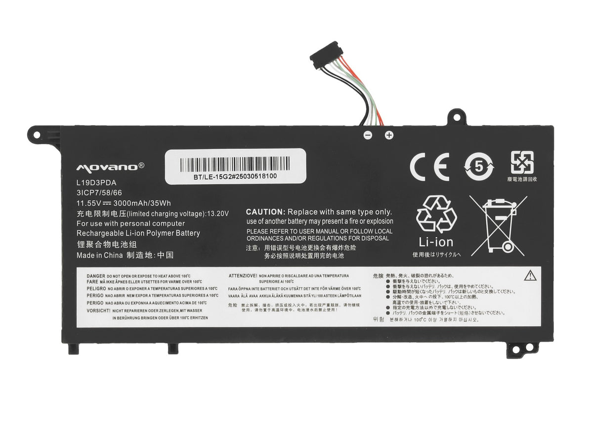 Baterie L19M3PDA pentru Lenovo ThinkBook 14 15 G2 G3 G4 G5 IAP ITL ACL ABA - 3000 mAh (35 Wh)