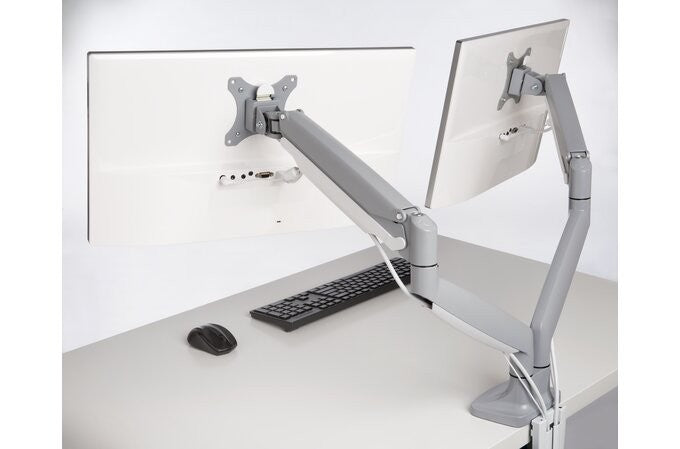 Suport SmartFit pentru două monitoruri cu o singură atingere