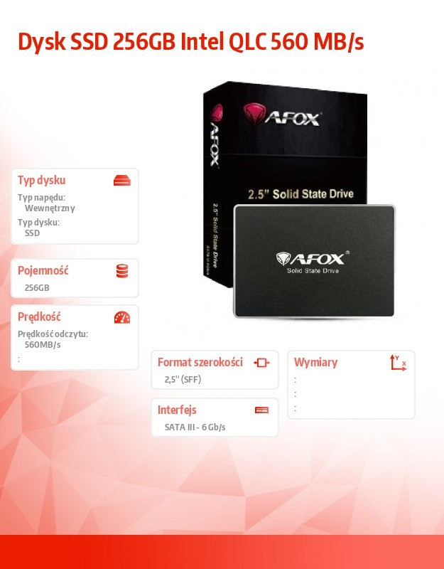 SSD 256GB QLC, 560 MB/s