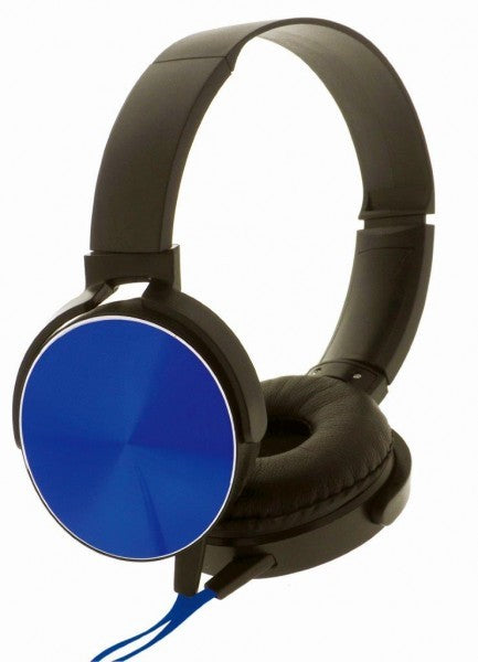 Căști stereo Montana cu microfon, negre și albastre