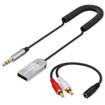 Adaptor receptor audio HiFi wireless pentru casă și mașină | Bluetooth 6.0 | 2 x RCA | 1 x AUX MiniJack 3.5mm | USB | Microfon