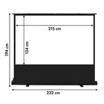 Ecran de proiecție MC-213 de 100 inch, 16:10, independent/de podea, suprafață alb mat