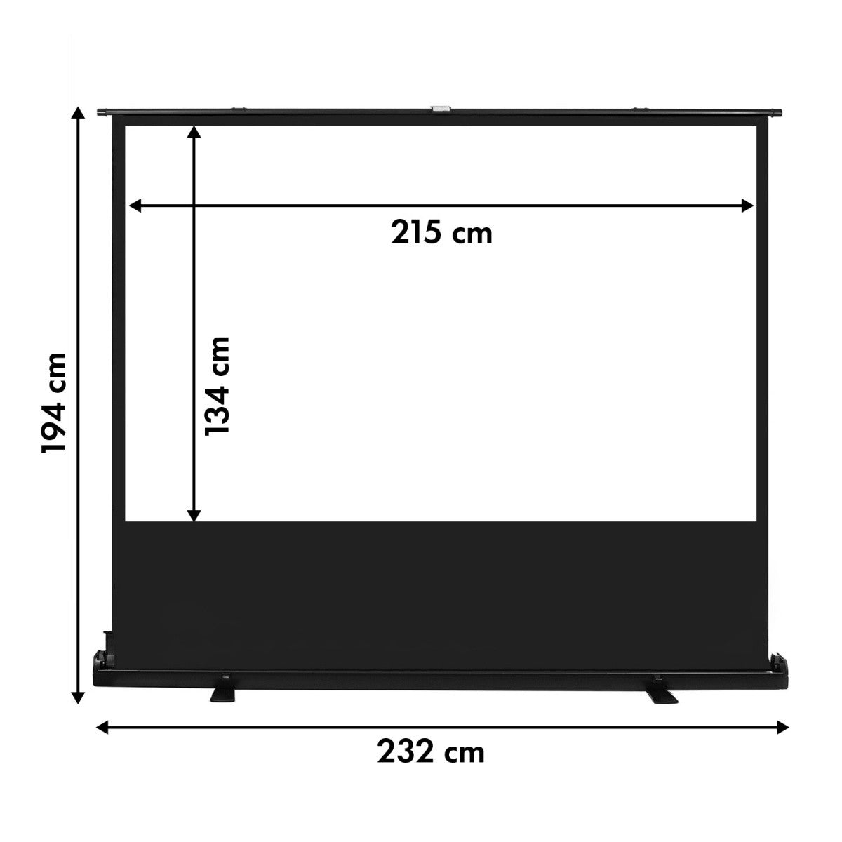 Ecran de proiecție MC-213 de 100 inch, 16:10, independent/de podea, suprafață alb mat
