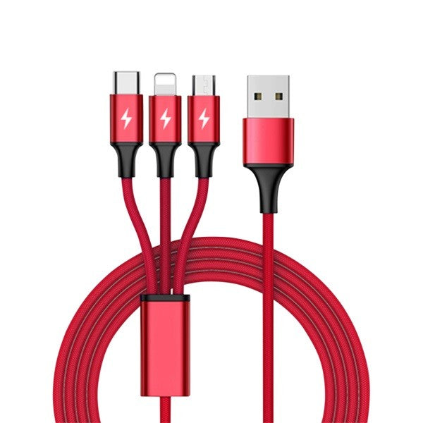 Cablu de încărcare USB 3 în 1 - USB-C/microUSB/Lightning, 1,2 m; C4049RD