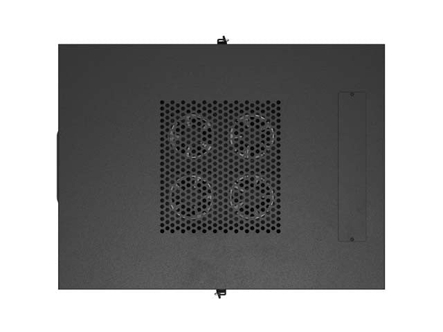 Dulap rack negru de podea 19" 24U 600x800 cu uși perforate, LCD (Pachet complet) V2
