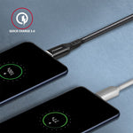 Cablu USB-C - USB-A BUCM-AM10AB, 1,0 m USB 2.0, 3A, ALU, Împletit Negru