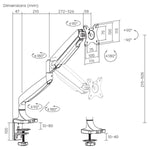 Suport monitor cu braț dublu 16 kg, arc cu gaz MC-969