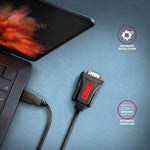 Adaptor ADS-1PSN USB 2.0 > RS-232 pentru port serial, cablu de 1,5 m, cip Prolific