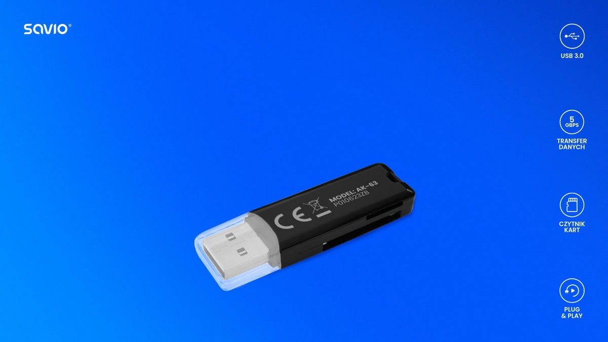 Cititor de carduri SD, USB 2.0, 480 Mbps, AK-63