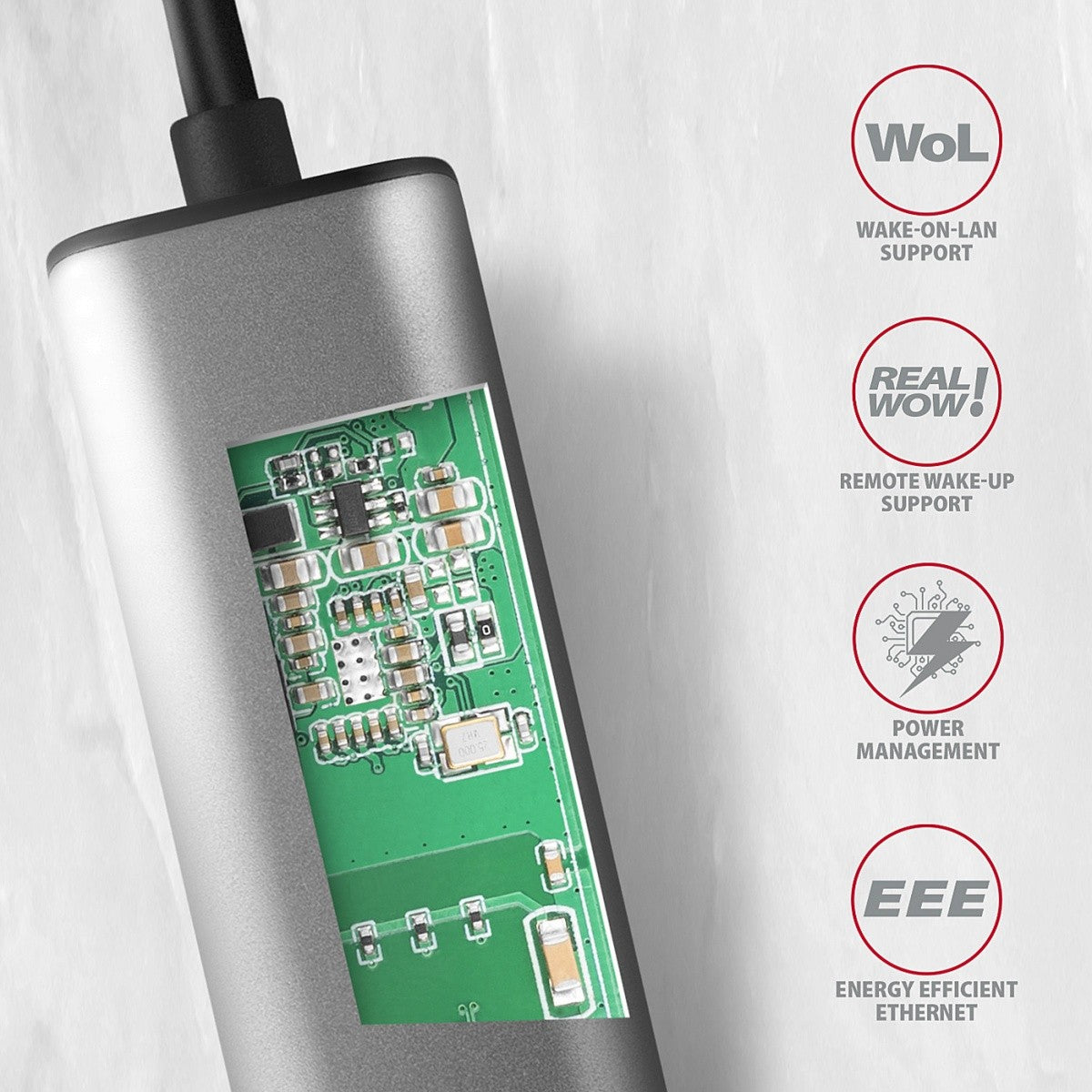 Adaptor de rețea Gigabit Ethernet ADE-25R 2.5, Realtek 8156, USB-A 3.2 Gen 1, Instalare automată, Gri